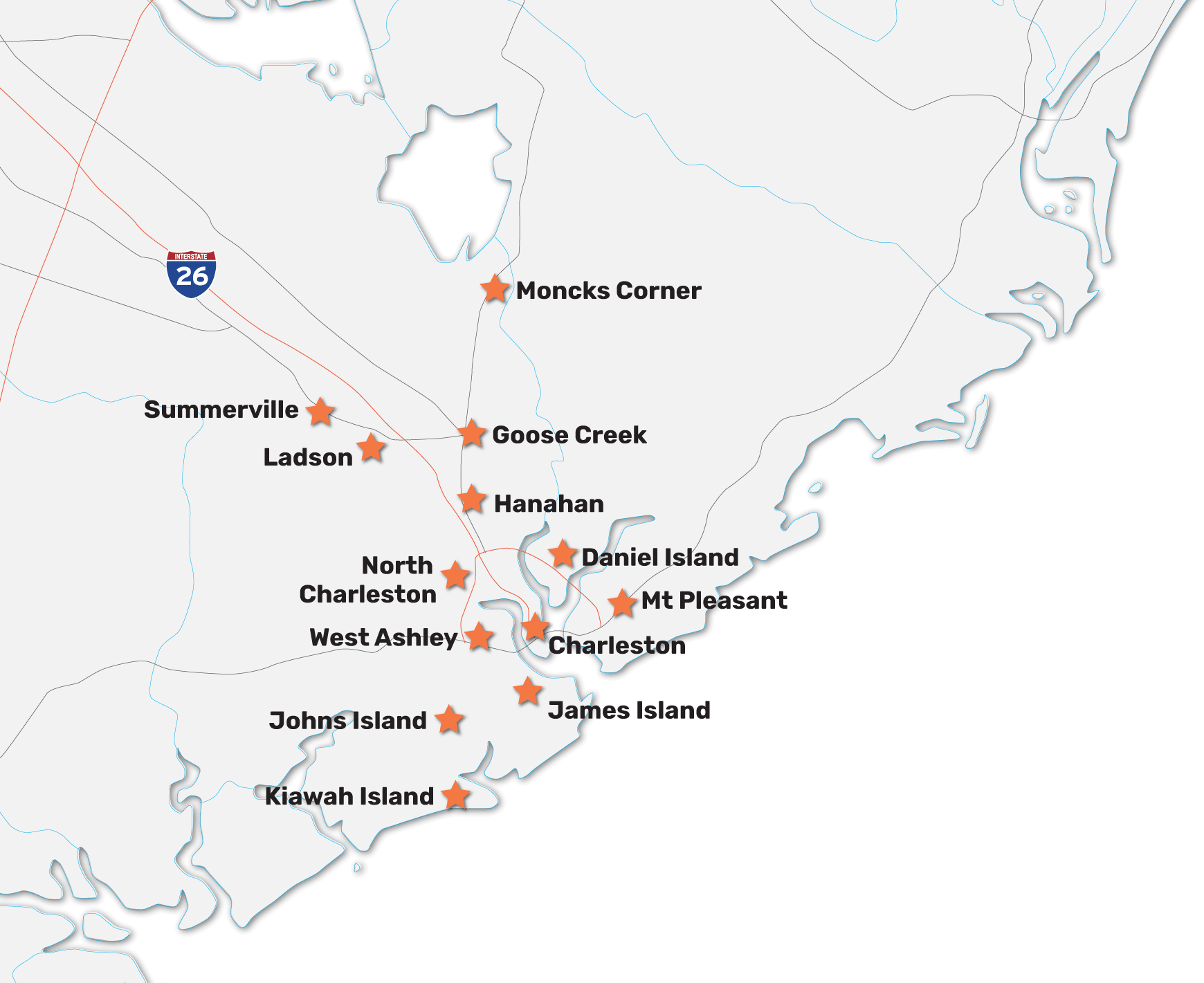 Holy City HydroShine Areas Served
